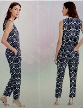 J. Crew  Women’s Indigo Sleeveless V-Neck Jumpsuit Size: 10